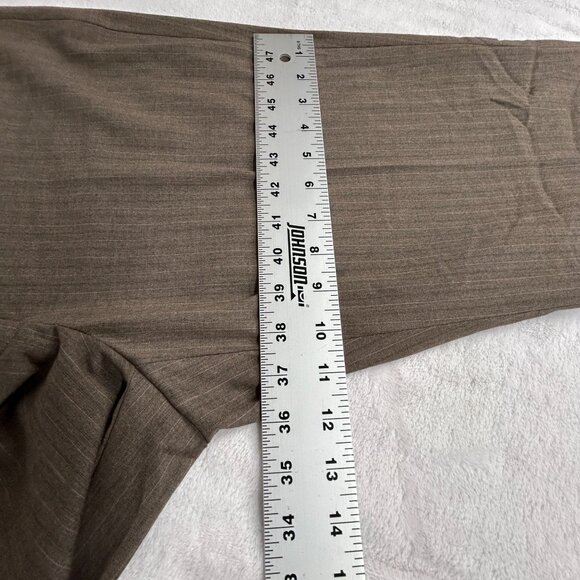CAbi Womens Camel Trouser Pants Size 10 Brown Pinstripe Stretch Style 195 New - Picture 10 of 12